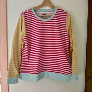 Colorful color block crew neck sweatshirt